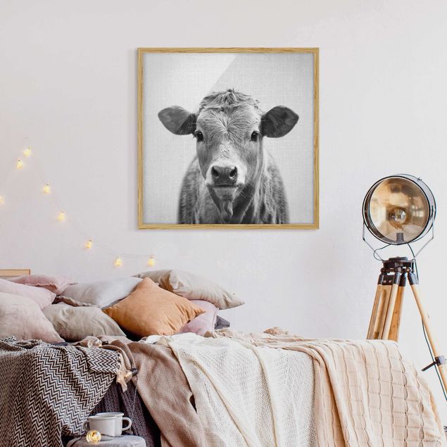 Affiches encadrées animaux Vache Kathrin Noir et Blanc