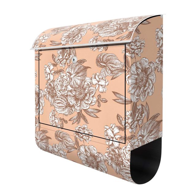 Letterbox - Copper Engraving Flower Bouquet
