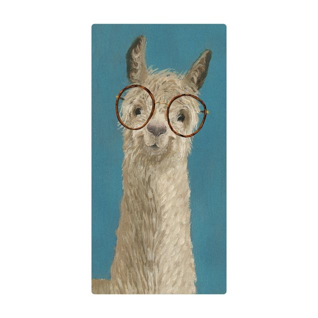 Tapis en liège - Lama With Glasses I - Format portrait 1:2