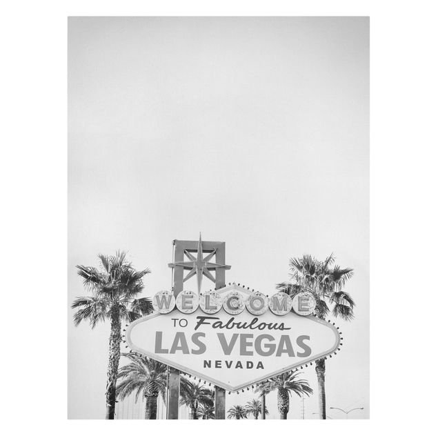 Tableau décoration Silhouette urbaine de Las Vegas avec lettrage