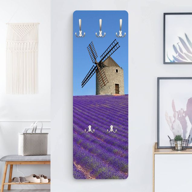 Porte-manteaux muraux avec paysage Senteur de lavande en Provence