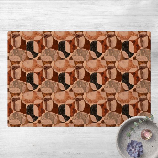 tapis modernes Motif de pierres vivantes en brun
