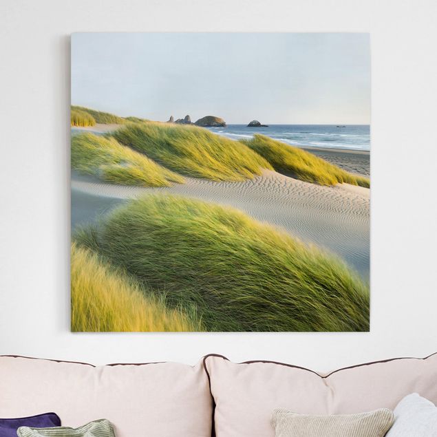 Impression sur toile - Dunes And Grasses At The Sea