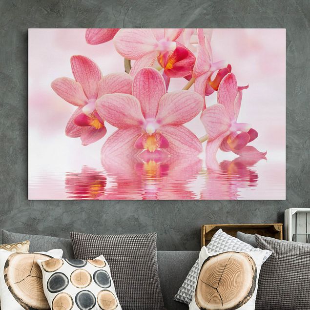 Impression sur toile - Light Pink Orchid On Water