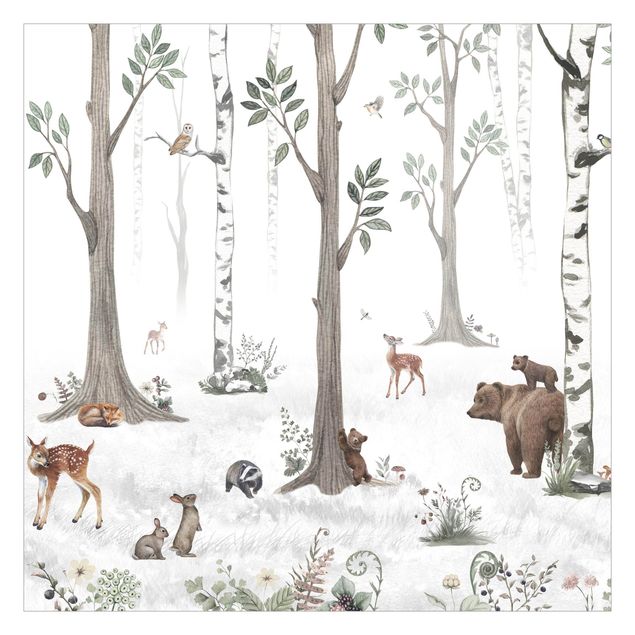 Kikki Belle Forêt blanche et silencieuse avec des animaux