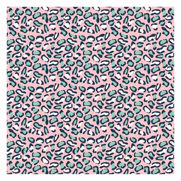 Papier peint panoramique Leopard Pattern In Pastel Pink And Blue