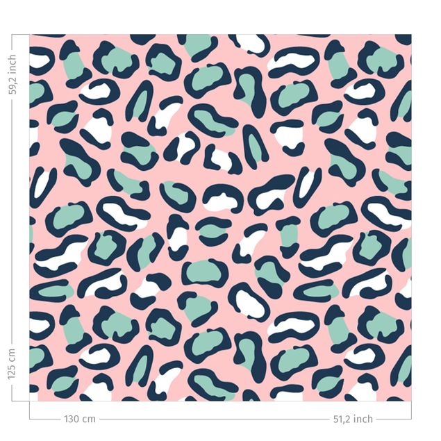 rideaux cuisine moderne Leopard Pattern In Pastel Pink And Blue