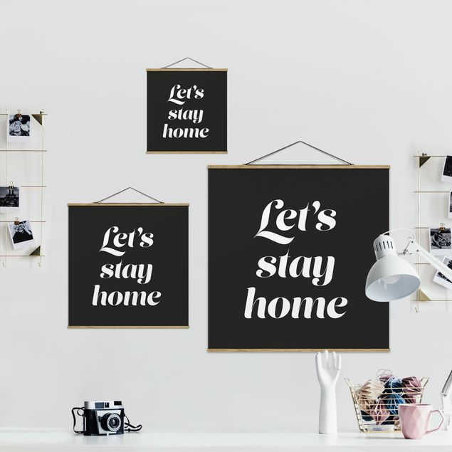 Tableaux Let's stay home Typographie
