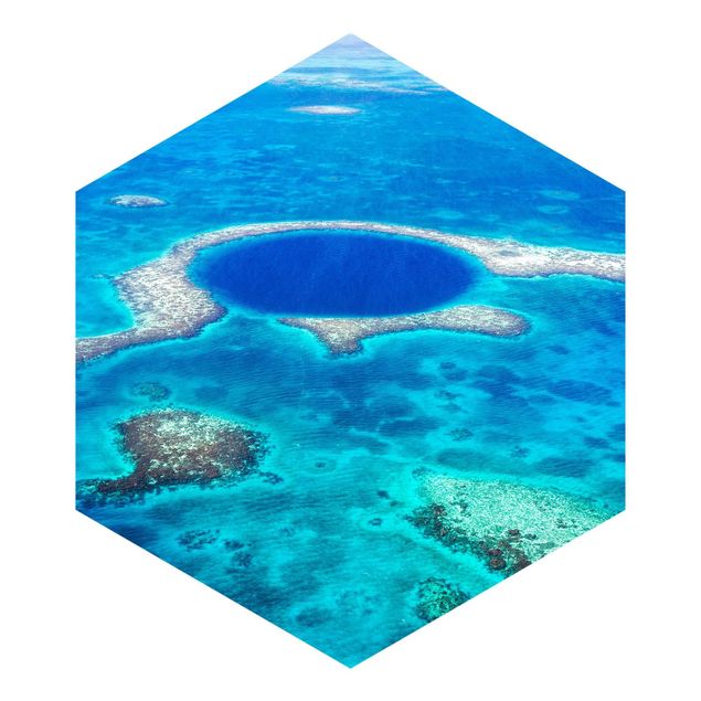 Papiers peintspanoramique hexagonal Récif du phare de Belize