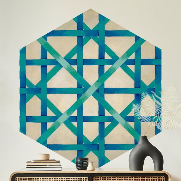 Papiers peints géométriques Ruban et lumière bleus