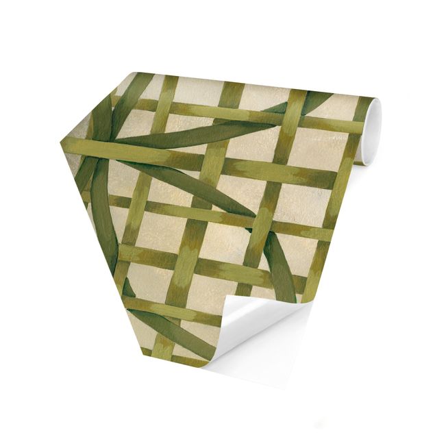 Papier peint hexagonal Ruban et lumière verte