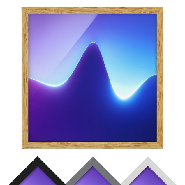 Tableau avec cadre Light Wave On Blue