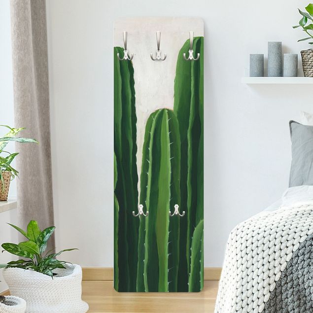 Porte-manteaux muraux avec fleurs Plantes préférées - Cactus