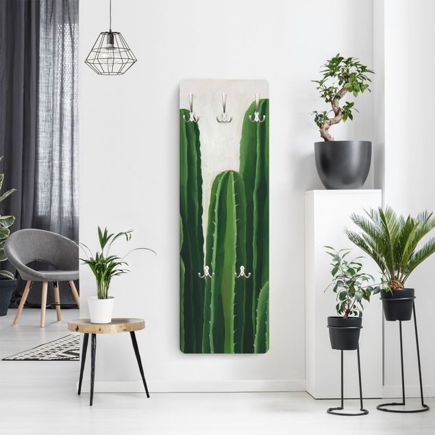 Porte-manteaux muraux verts Plantes préférées - Cactus
