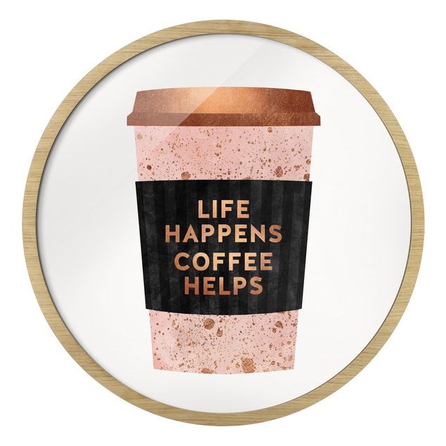 Tableau moderne Life Happens Coffee Helps or