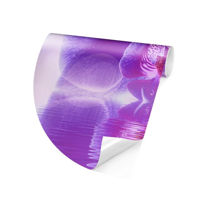 Papier peint moderne Orchidée violette sur l'eau