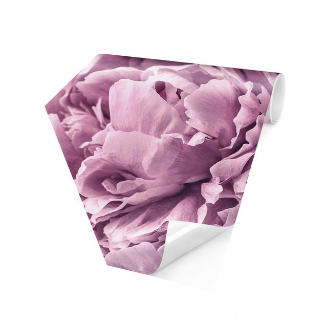 Papier peint vintage Fleurs de pivoines violettes