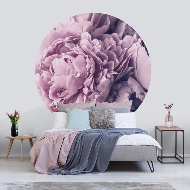 Papier peint fleur rose Fleurs de pivoines violettes