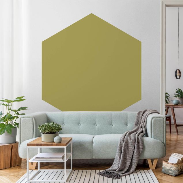Papier peint hexagonal Vert citron Bambou
