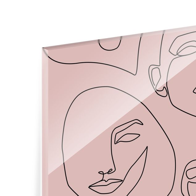 Tableau en verre - Line Art - Beauty Portraits In Blush Rose