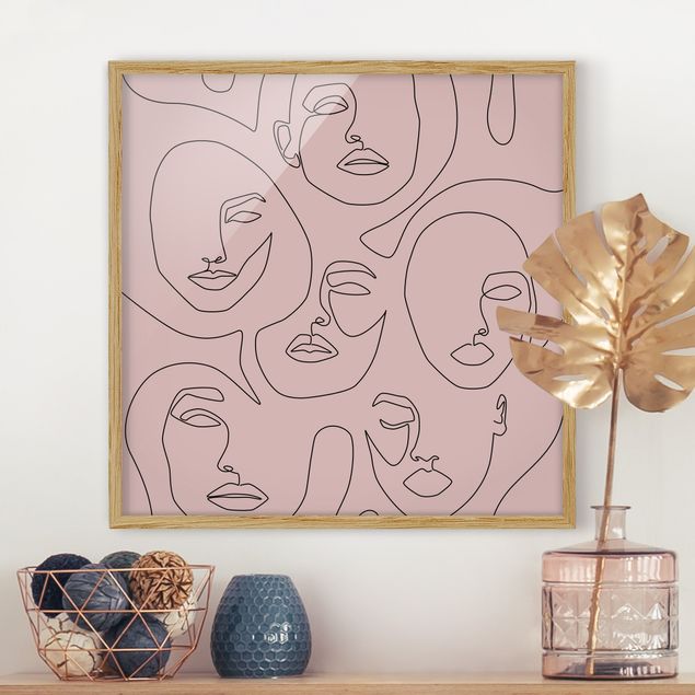 Tableaux moderne Line Art - Beauty Portraits In Blush Rose