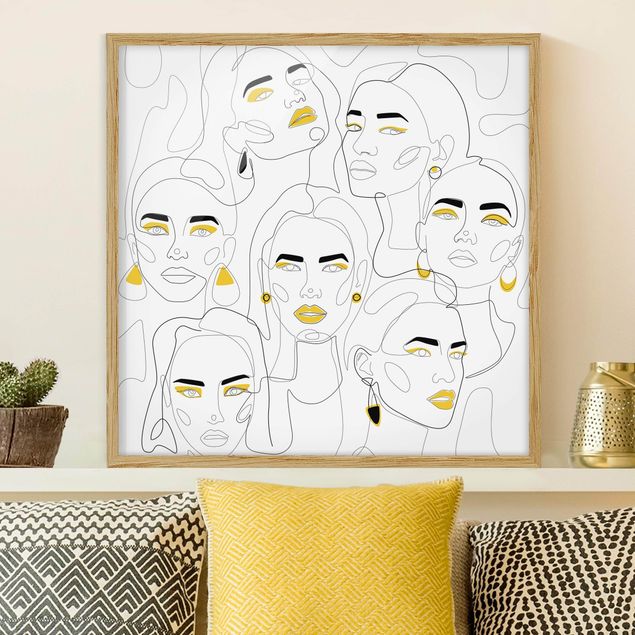 Tableaux modernes Line Art - Beauty Portraits In Lemon