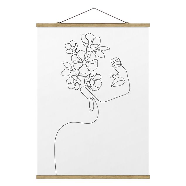 Tableaux Line Art - Dreamy Girl Blossom