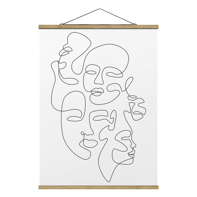 Tableaux Line Art - Faces All Around