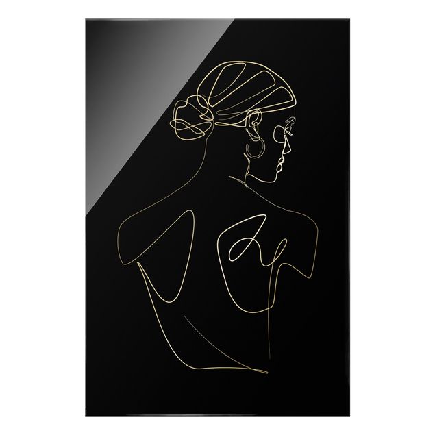 Tableau décoration Line Art - Dos de femme Noir