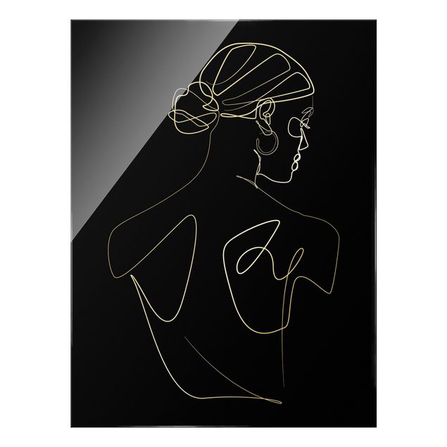 Tableau décoration Line Art - Dos de femme Noir