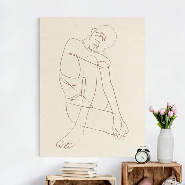 Tableaux modernes Line Art - Femme assise