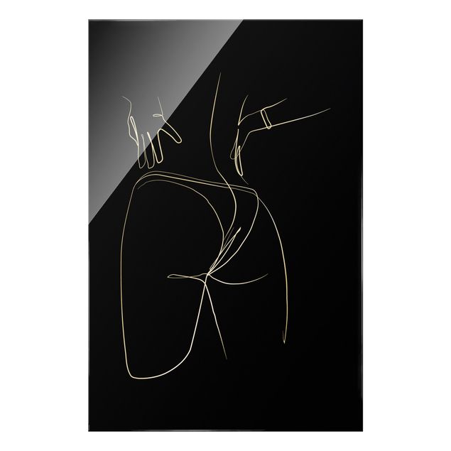 Tableaux muraux Line Art - Partie inférieure du corps de femme noir