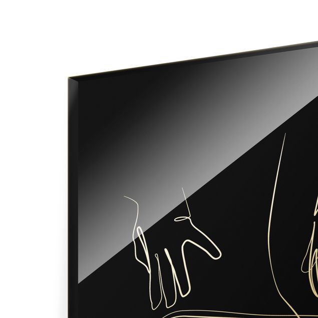 Tableaux en verre magnétique Line Art - Partie inférieure du corps de femme noir