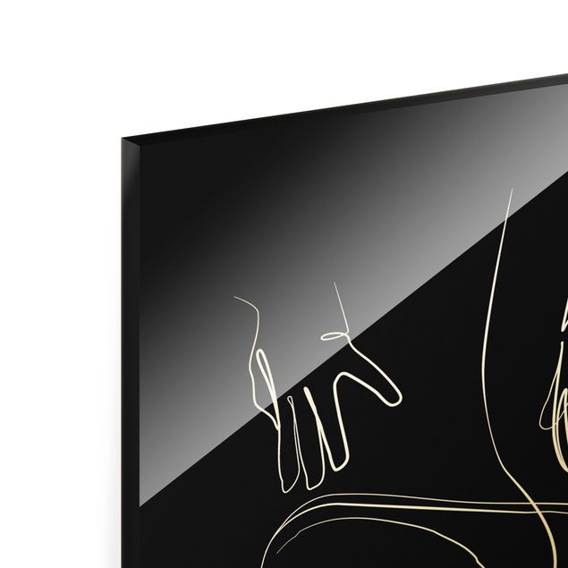 Tableaux en verre magnétique Line Art - Partie inférieure du corps de femme noir