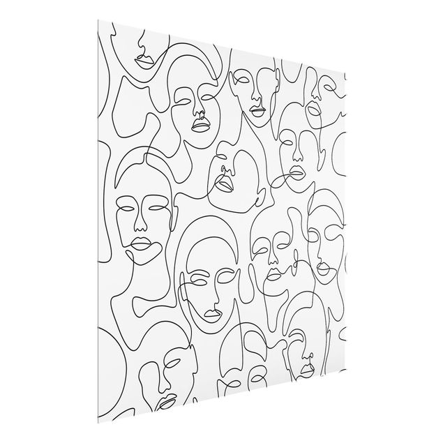 Tableaux noir et blanc Line Art - Girls Crowd