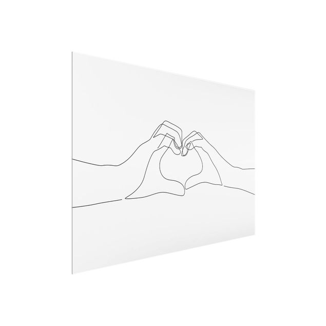 Tableaux noir et blanc Line Art - Heart-shaped Hands