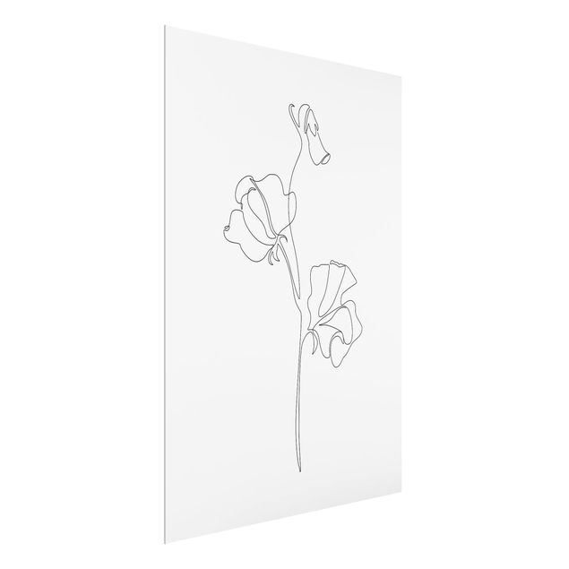 Tableaux noir et blanc Line Art Flowers - Strawberry Plant