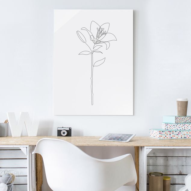 Tableau portraits Line Art Flowers - Lily