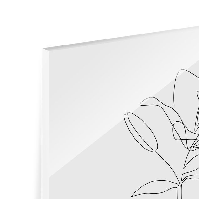 Tableau en verre - Line Art Flowers - Lily