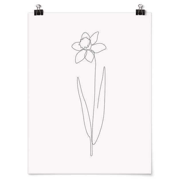 Tableaux noir et blanc Line Art Flowers - Daffodil