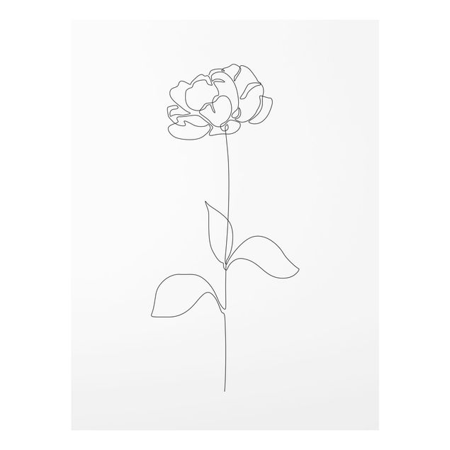 Tableaux noir et blanc Line Art Flowers - Peony