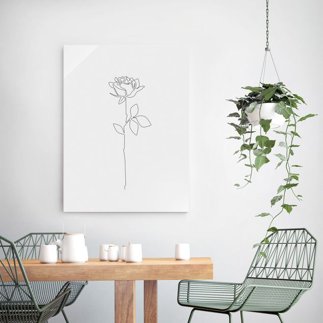 Tableaux modernes Line Art Flowers - Rose