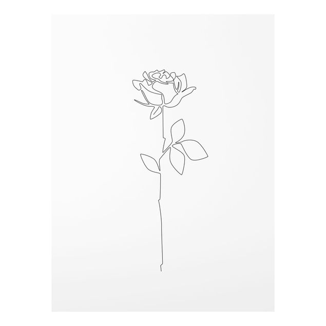 Tableaux noir et blanc Line Art Flowers - Rose