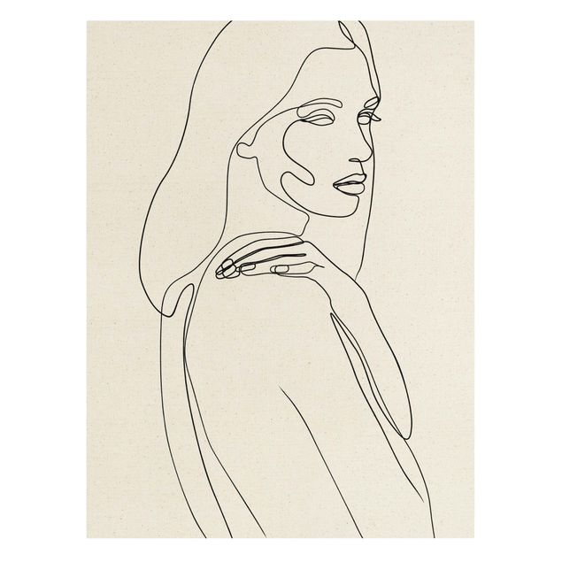 Tableau abstrait Line Art Femme Épaule Noir Et Blanc