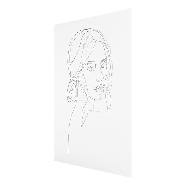 Tableaux en verre magnétique Line Art Portraits - Her Gaze