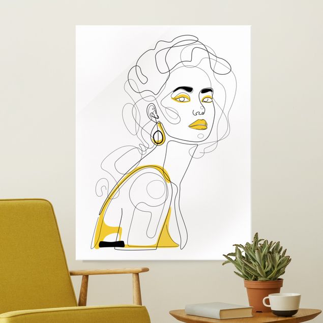 Tableaux modernes Line Art Portraits - Lemon Lipstick