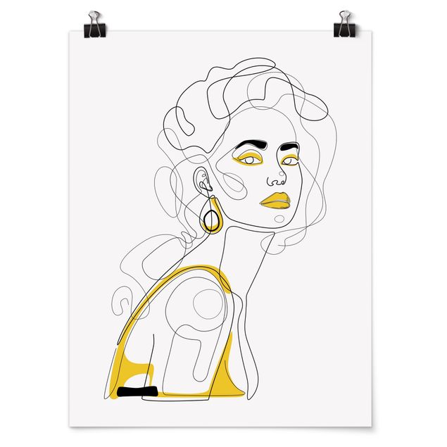Tableaux muraux Line Art Portraits - Lemon Lipstick
