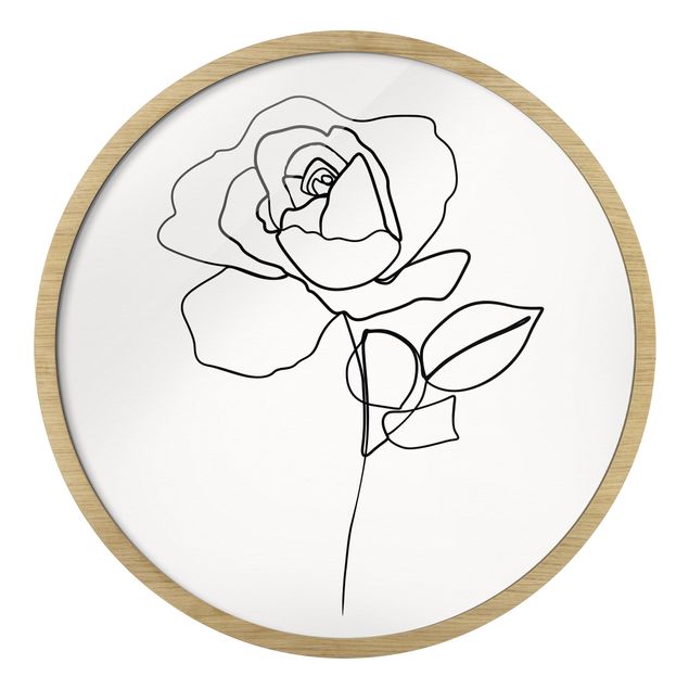 Tableaux modernes Line Art Rose Noir et Blanc