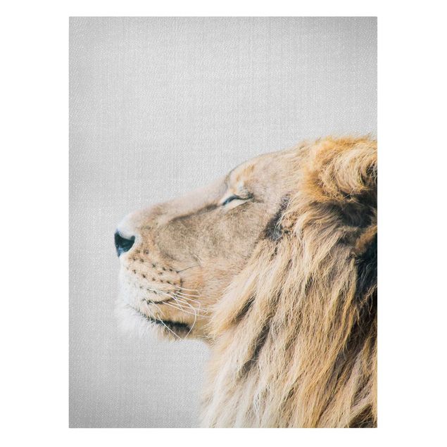 Tableaux sur toile en noir et blanc Lion Leopold