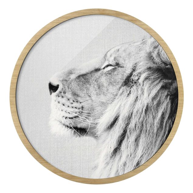 Tableaux encadrés animaux Lion Leopold Noir et Blanc